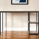 50 Inch Brown and Black Reclaimed Wood Writing Desk 11 50 Inch Brown and Black Reclaimed Wood Writing Desk