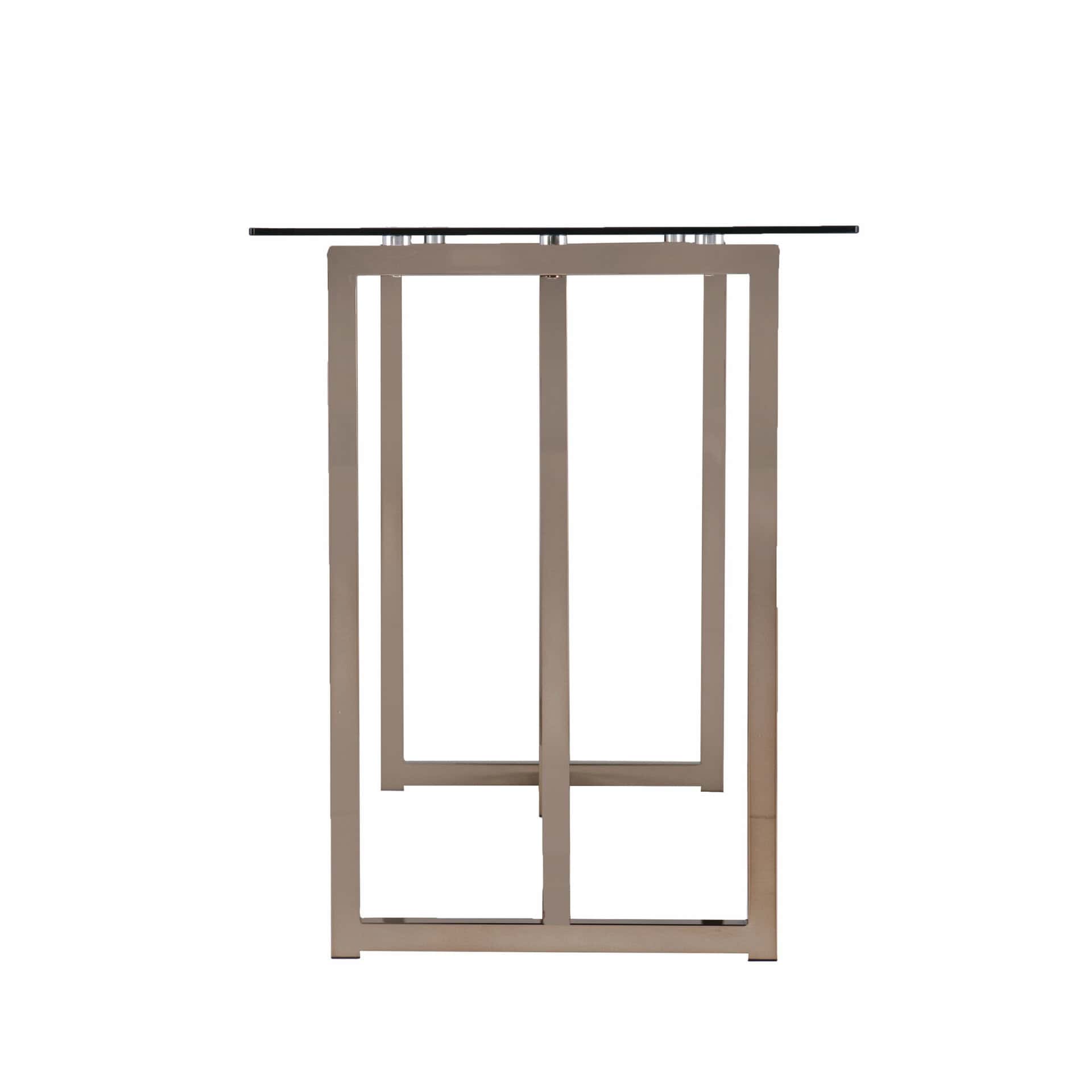 48 Inch Clear Glass and Champagne Metal Writing Desk 13 48 Inch Clear Glass and Champagne Metal Writing Desk