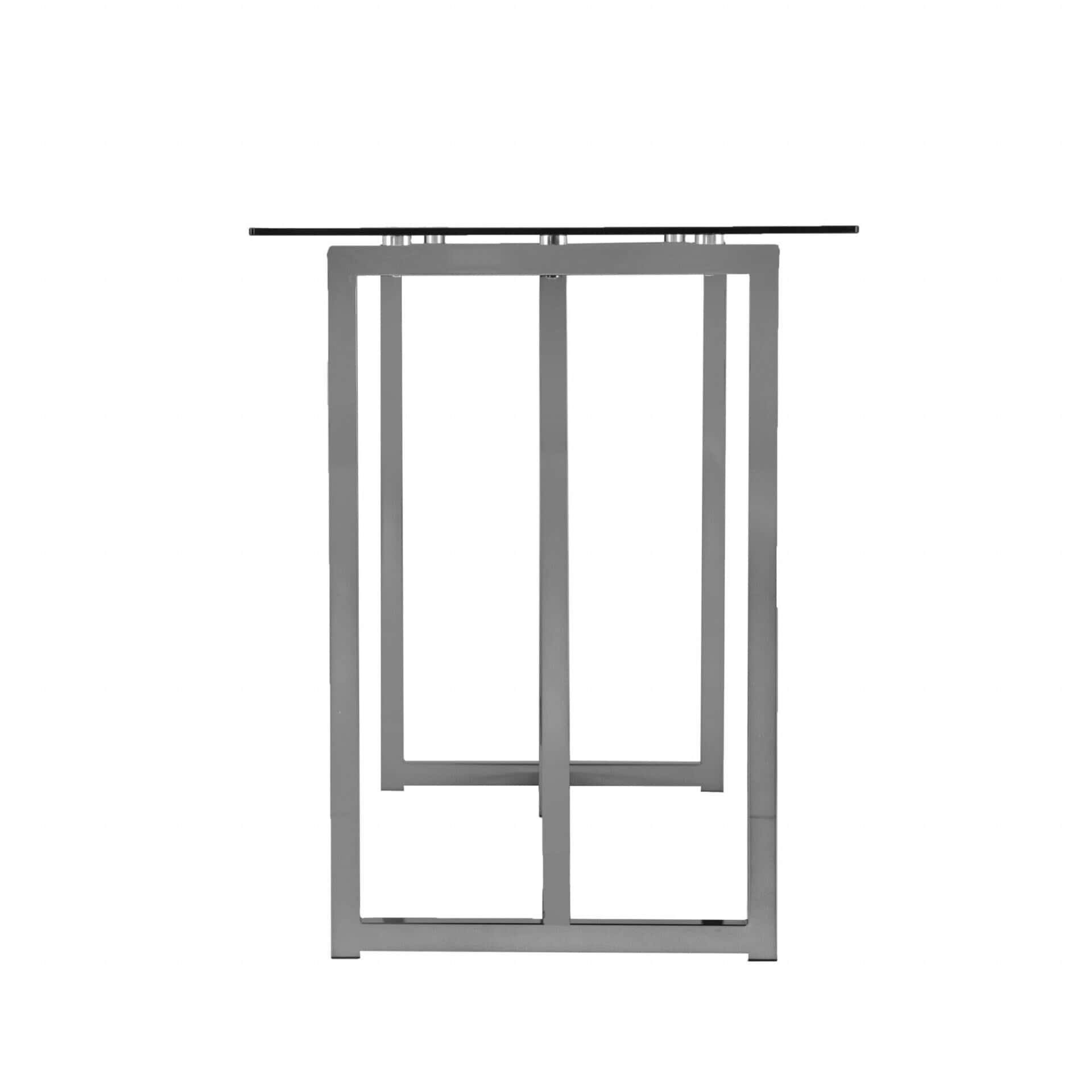 48 Inch Clear Glass and Champagne Metal Writing Desk 5 48 Inch Clear Glass and Champagne Metal Writing Desk - Image 5
