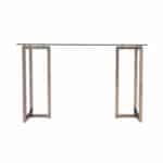 48 Inch Clear Glass and Champagne Metal Writing Desk 15 48 Inch Clear Glass and Champagne Metal Writing Desk