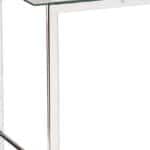 Chrome and Glass Writing Desk with Shelves for Home Office