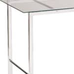 Chrome and Glass Writing Desk with Shelves for Home Office