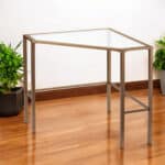 Gold Glass Corner Desk with Metal Base for Small Spaces 11 Gold Glass Corner Desk with Metal Base for Small Spaces