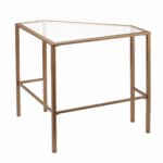 Gold Glass Corner Desk with Metal Base for Small Spaces 16 Gold Glass Corner Desk with Metal Base for Small Spaces