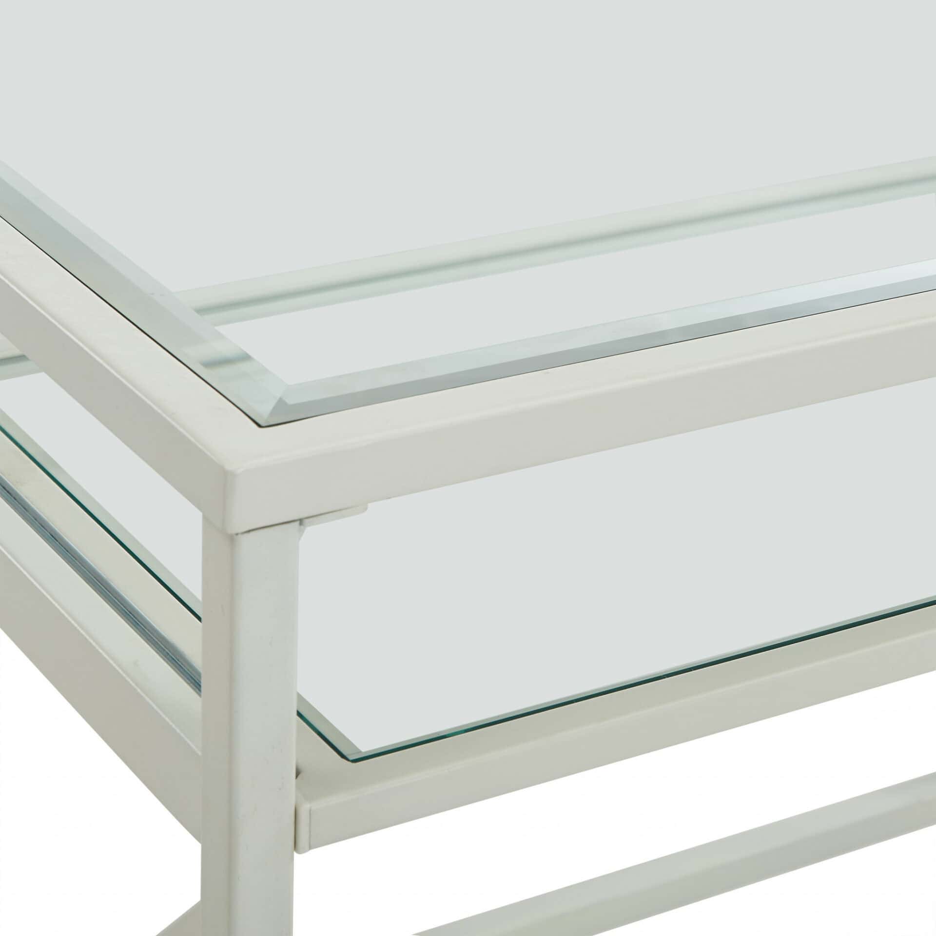 Clear and White Glass Writing Desk for Home Office Spaces 7 Clear and White Glass Writing Desk for Home Office Spaces - Image 7