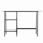 Clear and Black Glass Writing Desk with Shelves 46 Inches 12 Clear and Black Glass Writing Desk with Shelves 46 Inches