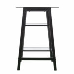 Clear and Black Glass Writing Desk with Shelves 46 Inches 9 Clear and Black Glass Writing Desk with Shelves 46 Inches