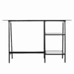 Clear and Black Glass Writing Desk with Shelves 46 Inches 10 Clear and Black Glass Writing Desk with Shelves 46 Inches
