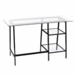Clear and Black Glass Writing Desk with Shelves 46 Inches 11 Clear and Black Glass Writing Desk with Shelves 46 Inches