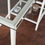 Clear Glass and White Metal Contemporary Writing Desk 18 Clear Glass and White Metal Contemporary Writing Desk