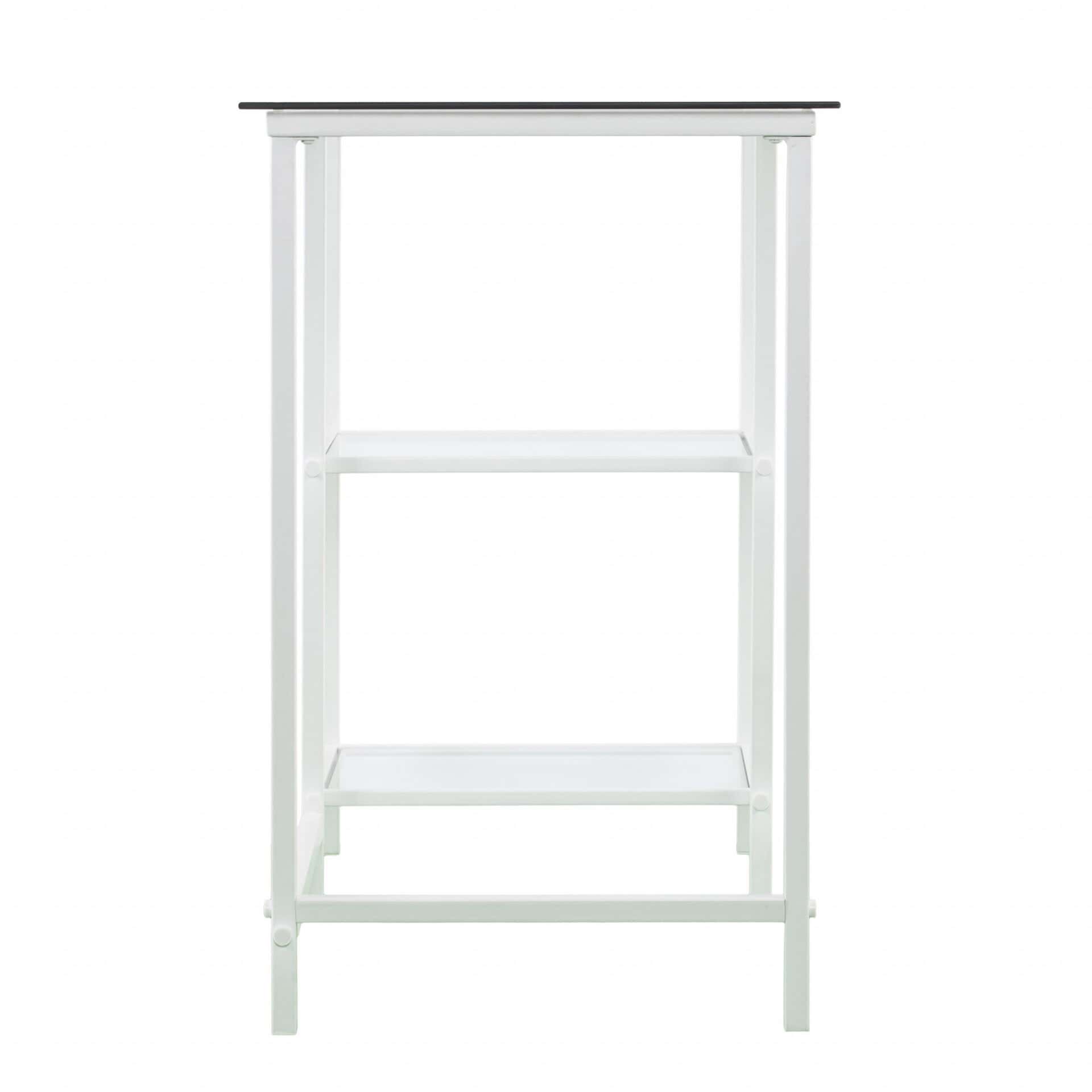 Clear Glass and White Metal Contemporary Writing Desk 5 Clear Glass and White Metal Contemporary Writing Desk - Image 5