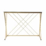 Clear and Gold Glass Writing Desk with Sled Base Design 10 Clear and Gold Glass Writing Desk with Sled Base Design