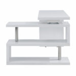 White Corner Writing Desk with Shelves and Pedestal Base 14 White Corner Writing Desk with Shelves and Pedestal Base