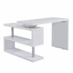 White Corner Writing Desk with Shelves and Pedestal Base 16 White Corner Writing Desk with Shelves and Pedestal Base