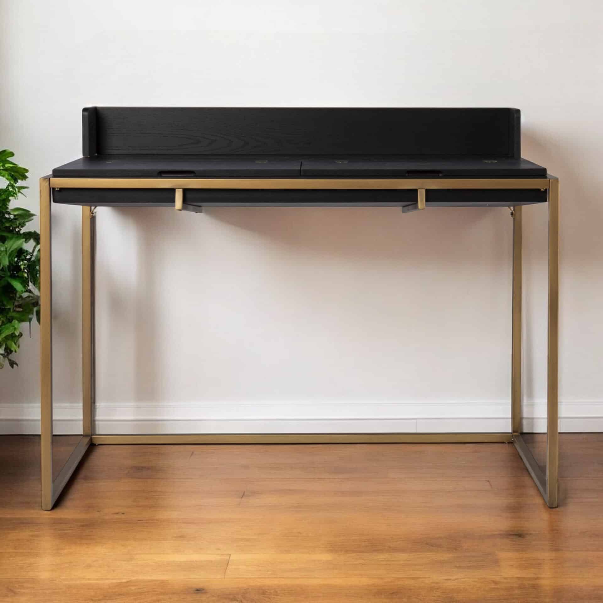 Black and Gold Adjustable Height Writing Desk with Rustic Style 1 Black and Gold Adjustable Height Writing Desk with Rustic Style