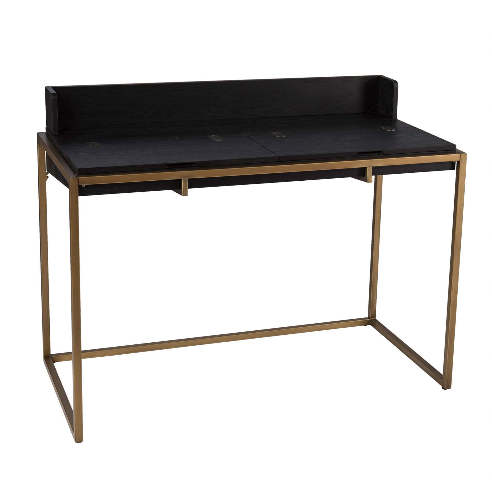 Black and Gold Adjustable Height Writing Desk with Rustic Style 3 Black and Gold Adjustable Height Writing Desk with Rustic Style - Image 3