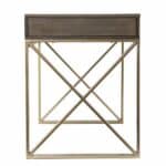 Gray and Gold Writing Desk With Drawers and Sleek X Base 13 Gray and Gold Writing Desk With Drawers and Sleek X Base