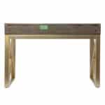 Gray and Gold Writing Desk With Drawers and Sleek X Base 14 Gray and Gold Writing Desk With Drawers and Sleek X Base