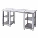 Silver Mirrored Desk with Shelves and Sleek Modern Design 17 Silver Mirrored Desk with Shelves and Sleek Modern Design