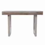 Brown Faux Marble Writing Desk with Geometric Base and Sled Design 11 Brown Faux Marble Writing Desk with Geometric Base and Sled Design