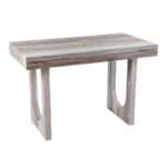 Brown Faux Marble Writing Desk with Geometric Base and Sled Design 12 Brown Faux Marble Writing Desk with Geometric Base and Sled Design