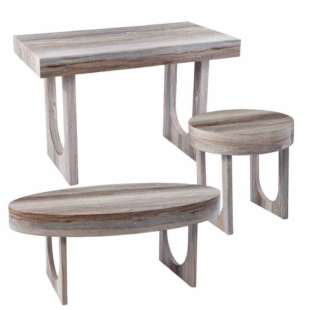 Brown Faux Marble Writing Desk with Geometric Base and Sled Design 6 Brown Faux Marble Writing Desk with Geometric Base and Sled Design - Image 6