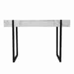 Sleek White and Black Writing Desk with Storage Drawer