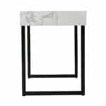 Sleek White and Black Writing Desk with Storage Drawer
