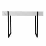 Sleek White and Black Writing Desk with Storage Drawer