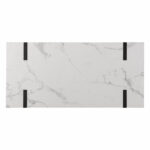 Sleek White and Black Writing Desk with Storage Drawer