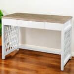Natural White Writing Desk with Three Drawers for Home Offices 10 Natural White Writing Desk with Three Drawers for Home Offices