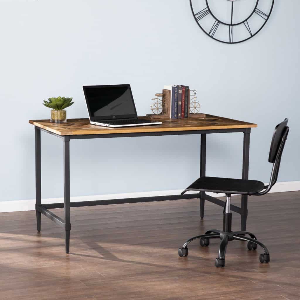Natural Reclaimed Wood and Black Writing Desk for Small Spaces 8 Natural Reclaimed Wood and Black Writing Desk for Small Spaces - Image 8