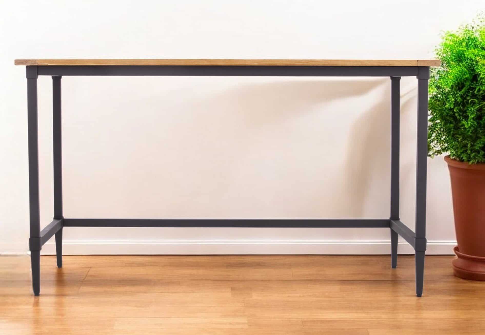 Natural Reclaimed Wood and Black Writing Desk for Small Spaces 1 Natural Reclaimed Wood and Black Writing Desk for Small Spaces