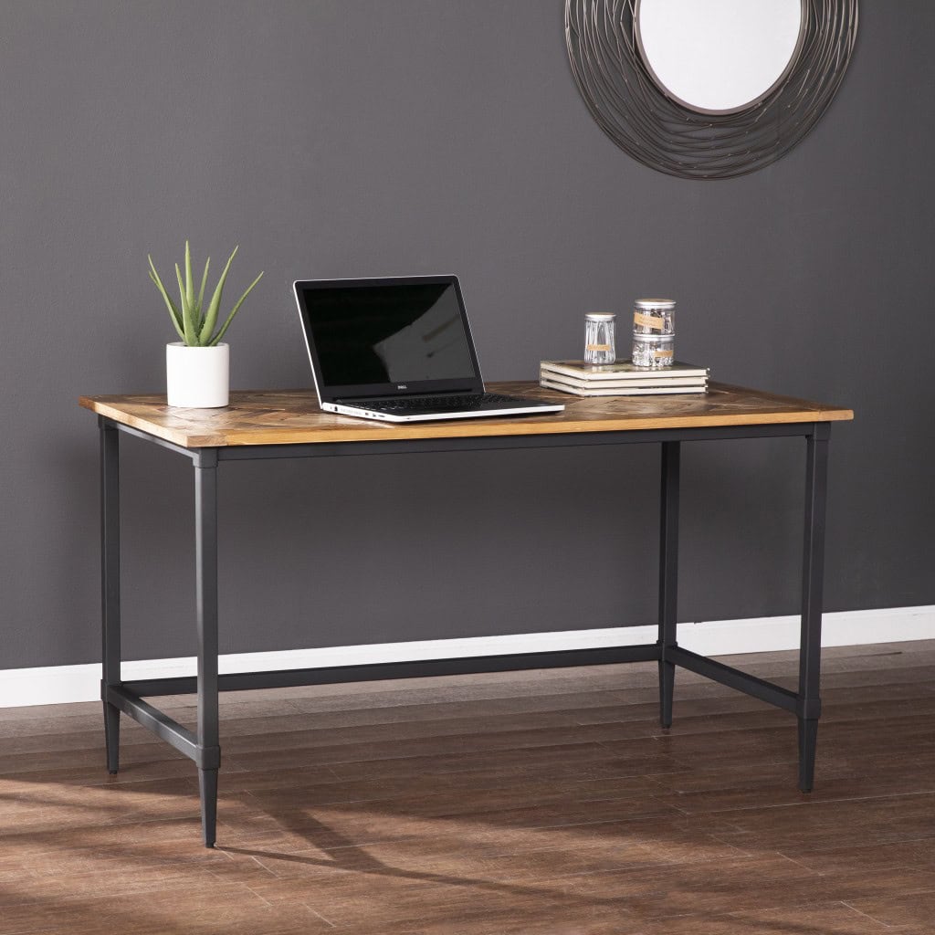 Natural Reclaimed Wood and Black Writing Desk for Small Spaces 9 Natural Reclaimed Wood and Black Writing Desk for Small Spaces - Image 9
