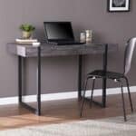 Black Writing Desk with Sled Base and Spacious Tabletop