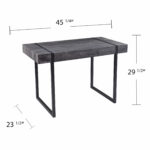 Black Writing Desk with Sled Base and Spacious Tabletop