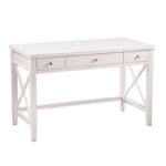 White Poplar Solid Wood Writing Desk With Three Drawers 11 White Poplar Solid Wood Writing Desk With Three Drawers