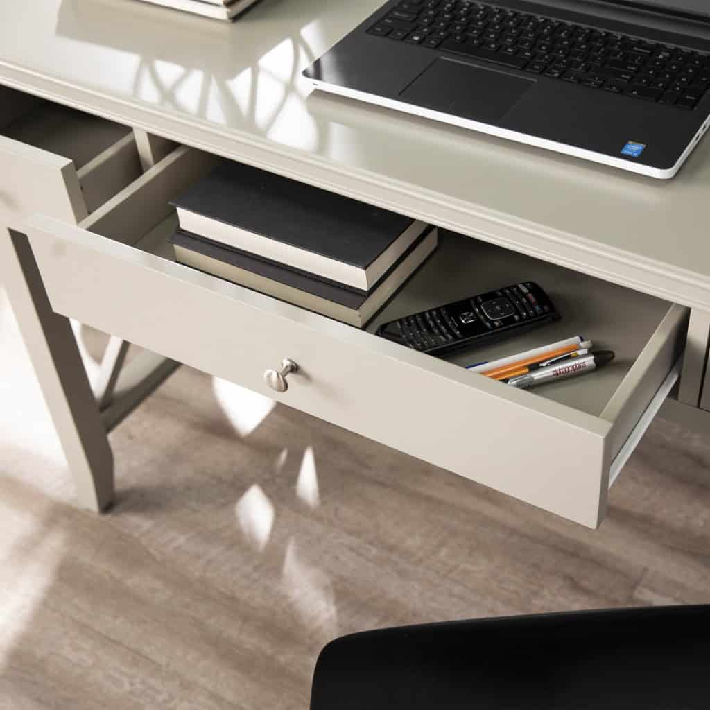 Farmhouse Gray Desk with Silver Knobs and X Frame 8 Farmhouse Gray Desk with Silver Knobs and X Frame - Image 8