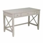 Farmhouse Gray Desk with Silver Knobs and X Frame 11 Farmhouse Gray Desk with Silver Knobs and X Frame