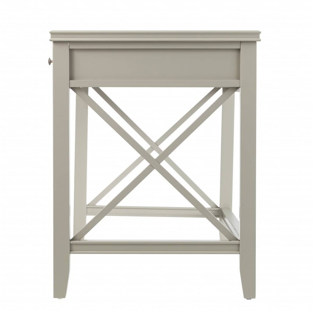 Farmhouse Gray Desk with Silver Knobs and X Frame 3 Farmhouse Gray Desk with Silver Knobs and X Frame - Image 3