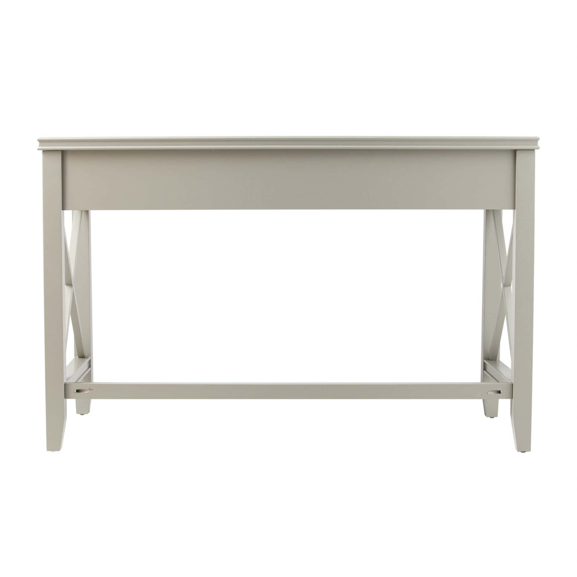 Farmhouse Gray Desk with Silver Knobs and X Frame 4 Farmhouse Gray Desk with Silver Knobs and X Frame - Image 4