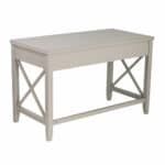 Farmhouse Gray Desk with Silver Knobs and X Frame 14 Farmhouse Gray Desk with Silver Knobs and X Frame