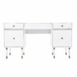 White Writing Desk With Four Drawers and Classic Design 10 White Writing Desk With Four Drawers and Classic Design
