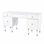 White Writing Desk With Four Drawers and Classic Design 11 White Writing Desk With Four Drawers and Classic Design