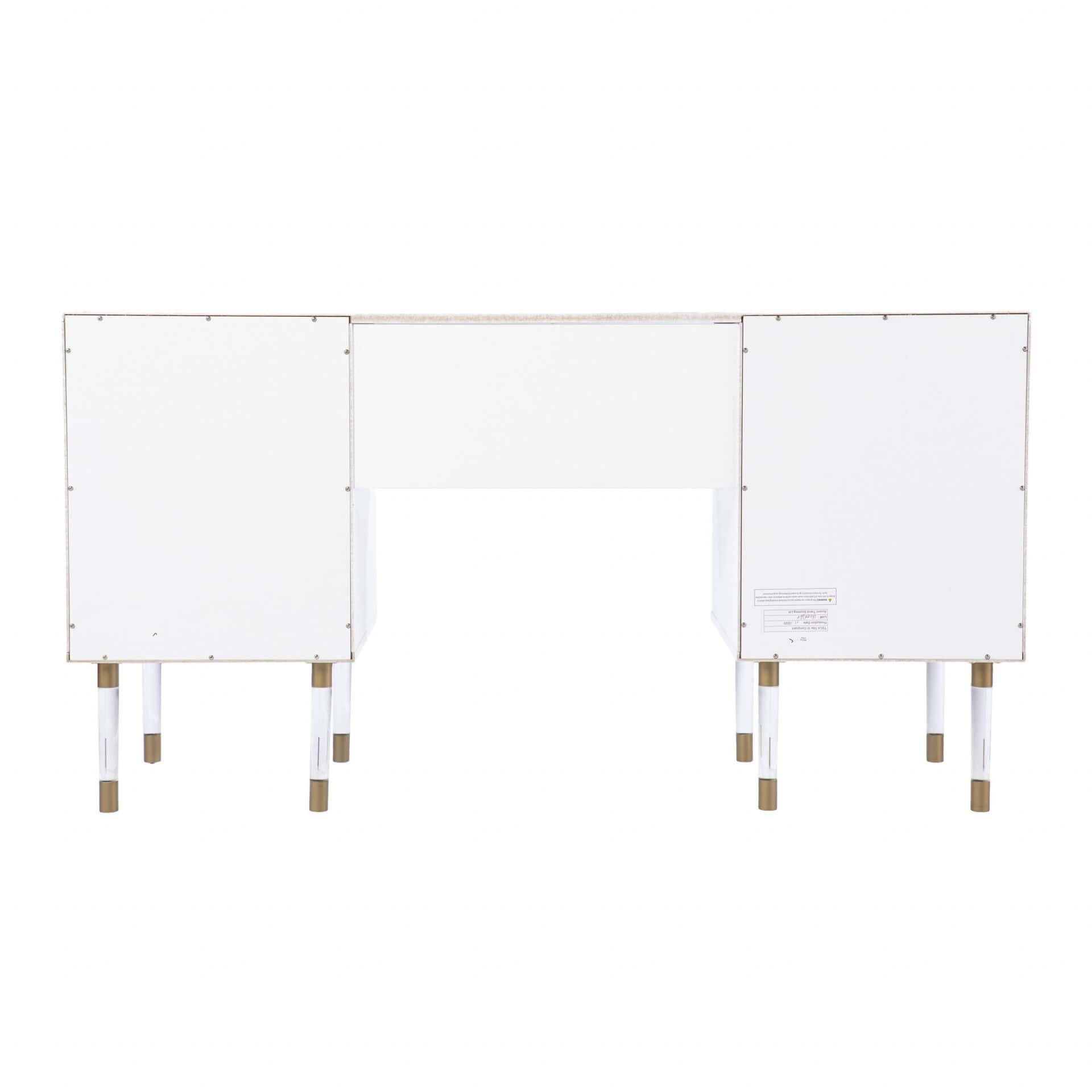 White Writing Desk With Four Drawers and Classic Design 4 White Writing Desk With Four Drawers and Classic Design - Image 4