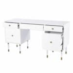 White Writing Desk With Four Drawers and Classic Design 14 White Writing Desk With Four Drawers and Classic Design
