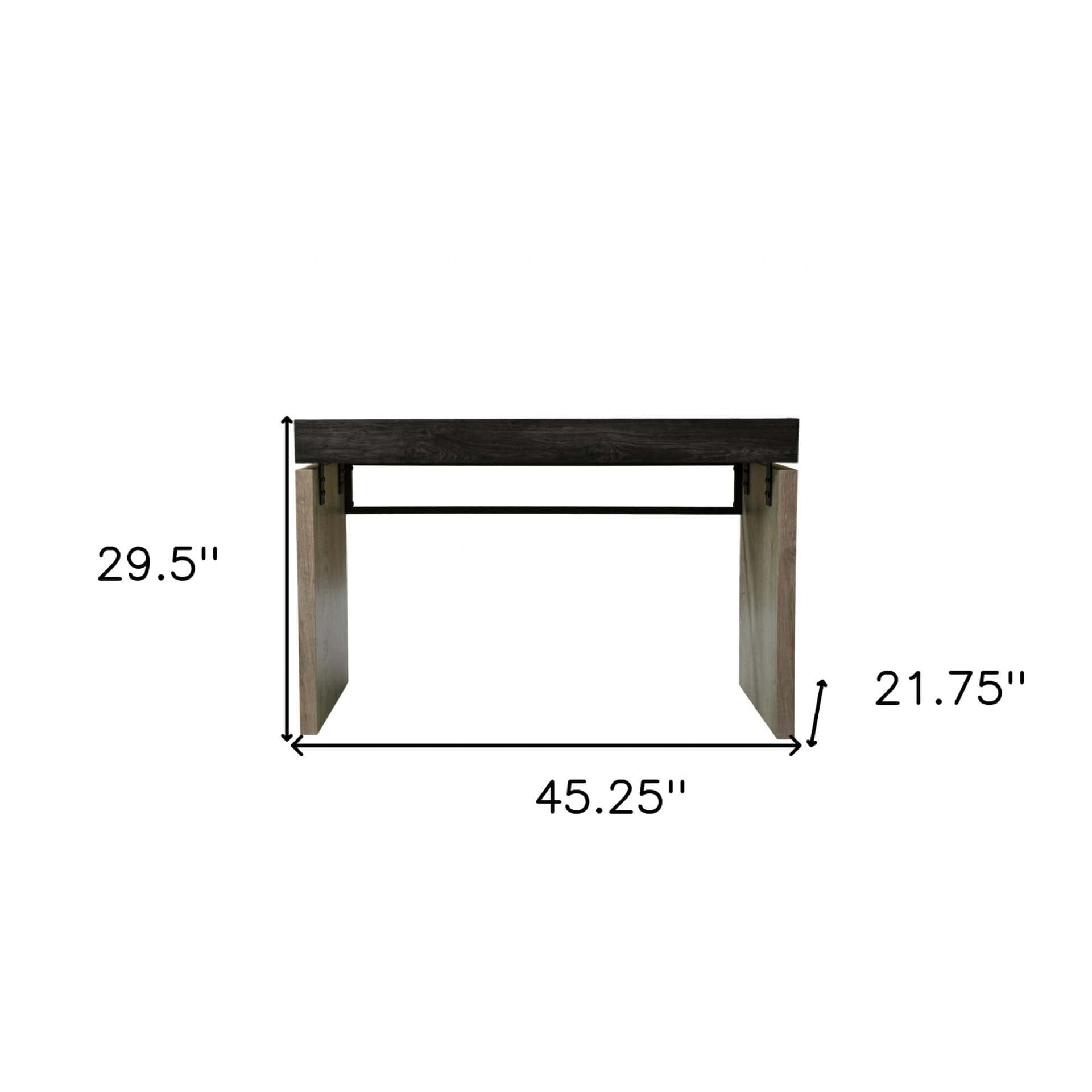 Black and Brown Rectangular Writing Desk with Sled Base Design 9 Black and Brown Rectangular Writing Desk with Sled Base Design - Image 9