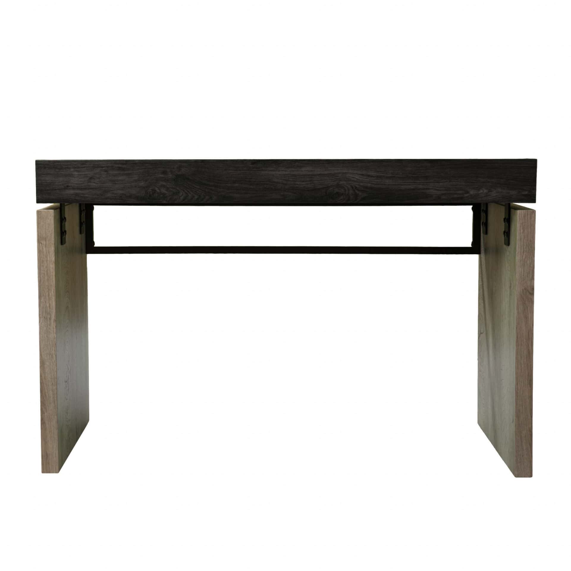 Black and Brown Rectangular Writing Desk with Sled Base Design 2 Black and Brown Rectangular Writing Desk with Sled Base Design - Image 2