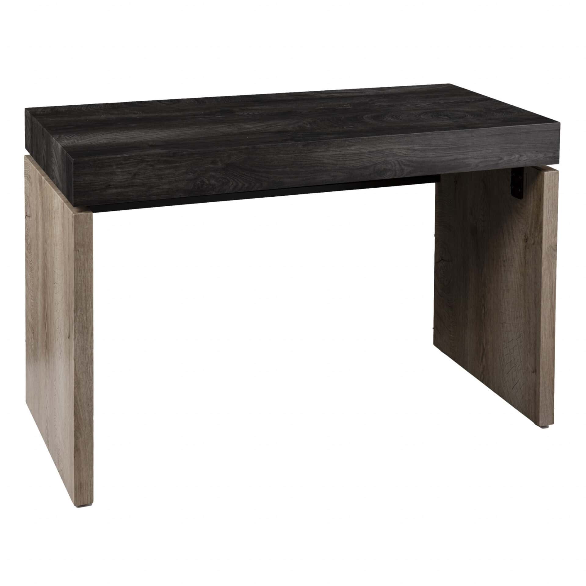 Black and Brown Rectangular Writing Desk with Sled Base Design 3 Black and Brown Rectangular Writing Desk with Sled Base Design - Image 3