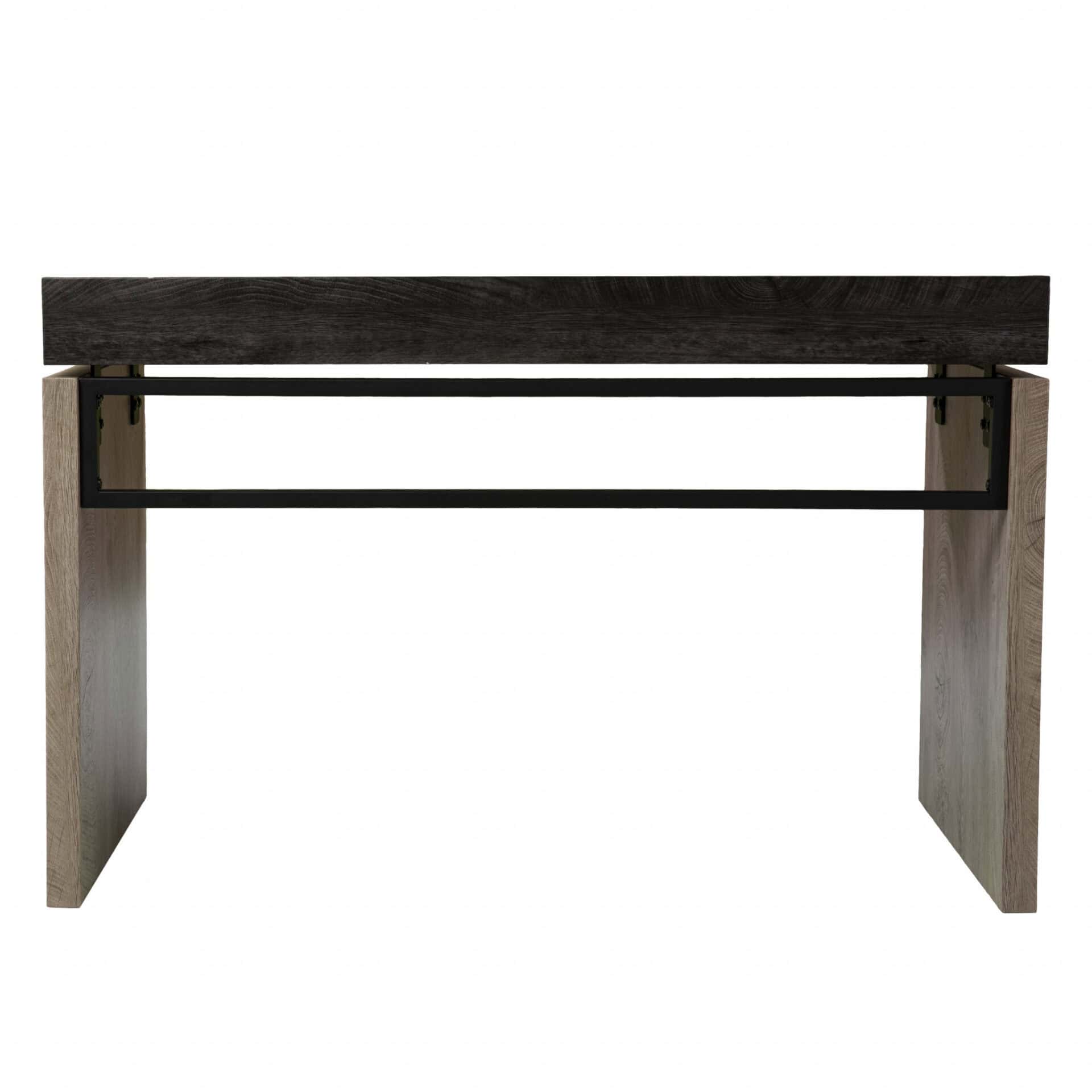 Black and Brown Rectangular Writing Desk with Sled Base Design 5 Black and Brown Rectangular Writing Desk with Sled Base Design - Image 5